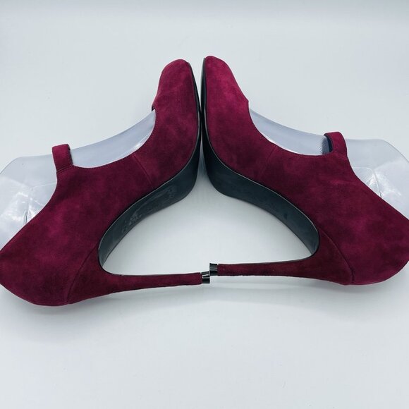 Charles by Charles David Heels Womens 8.5 Maroon Leather Mary Jane Sandals Comfy - Picture 11 of 11